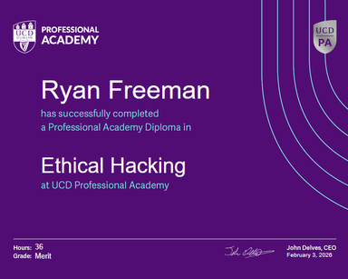 UCD Professional Academy Diploma in Ethical Hacking